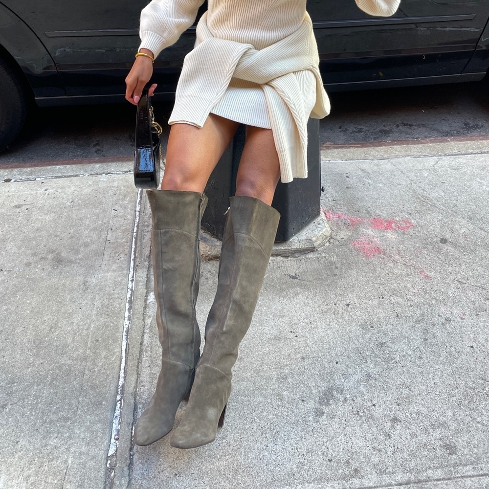 Army green over the knee boots
